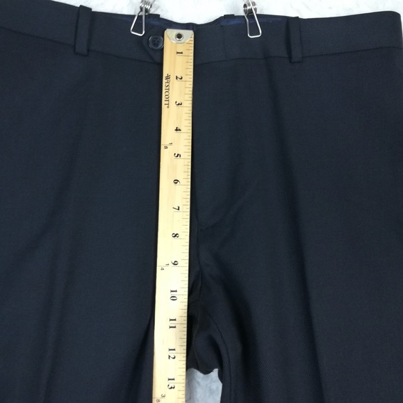 Bar III Mens Pants Wool Blend Slim Fit Tuxedo Flat Front Matte Blackish Blue 35R - Picture 3 of 10